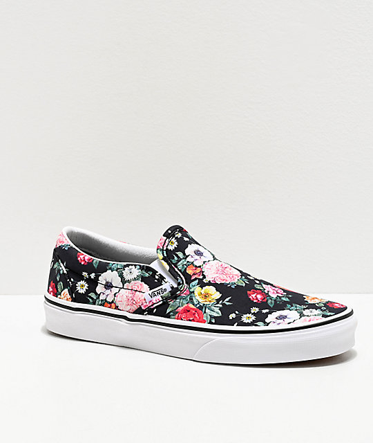 slip on sneakers with flowers