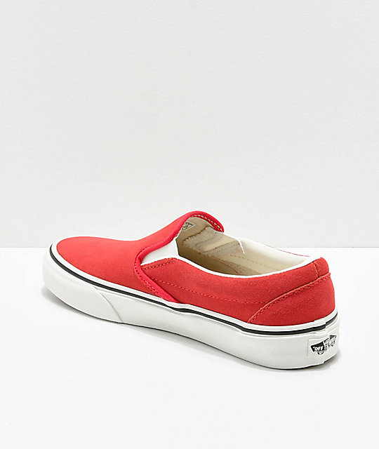 red suede slip on vans