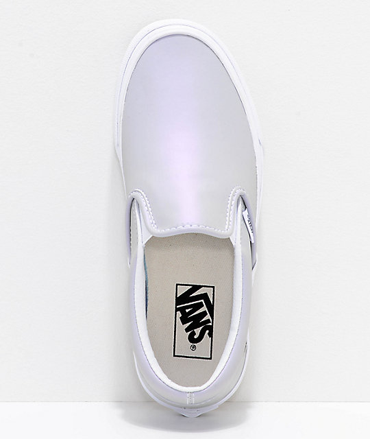 iridescent slip on shoes