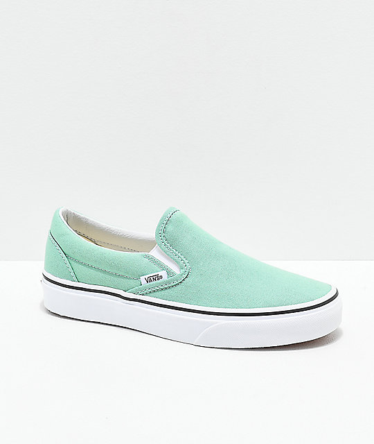 green vans slip on