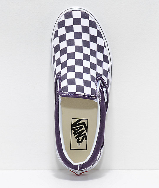 buy \u003e dark purple slip on vans, Up to 