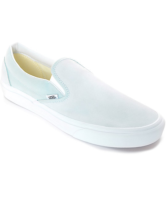 light blue slip on shoes