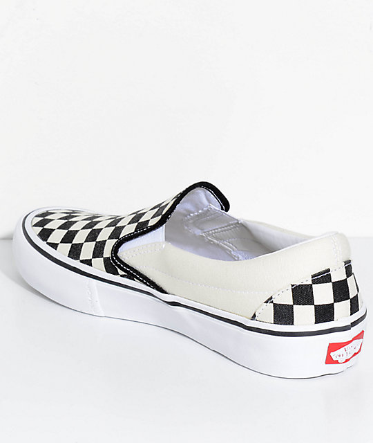 Vans Slip-On Pro Black & White Checkered Skate Shoes | Zumiez