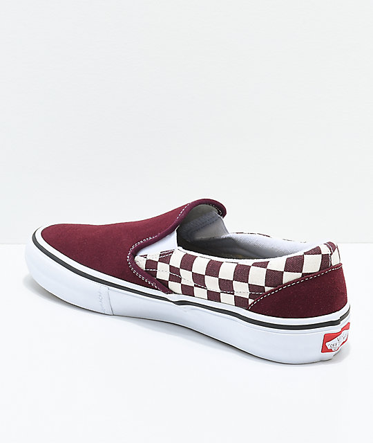 checkered maroon vans