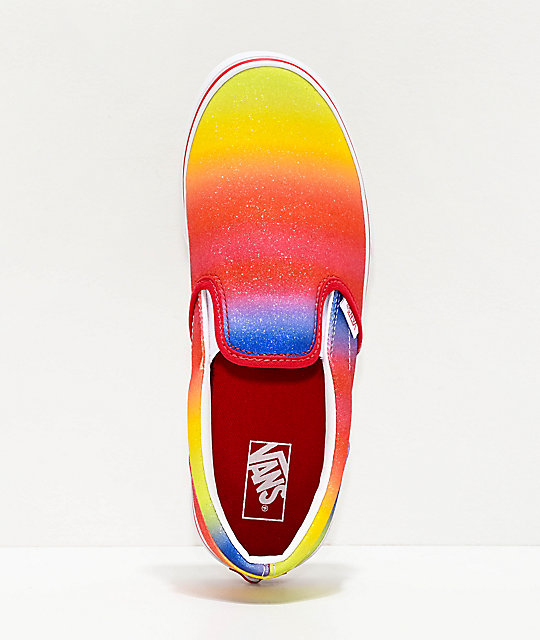 vans slip ons rainbow
