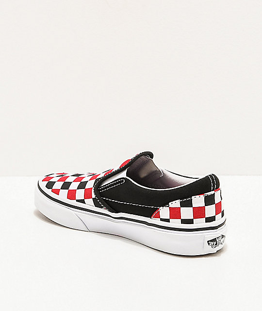 vans checkerboard red and black