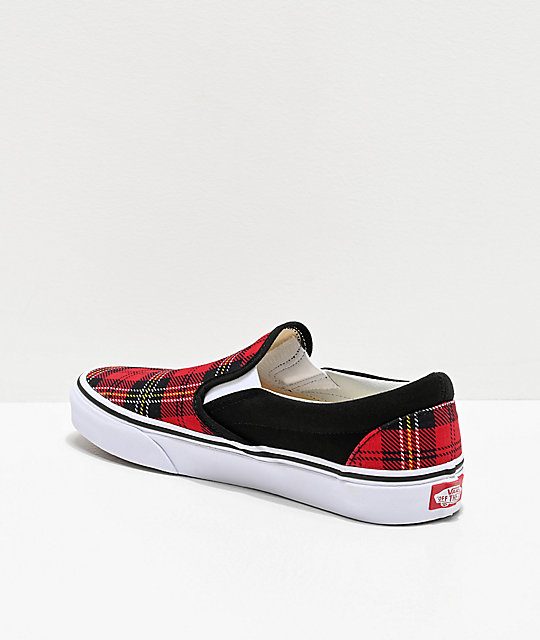 plaid vans slip ons