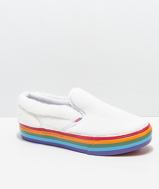 vans slip ons rainbow