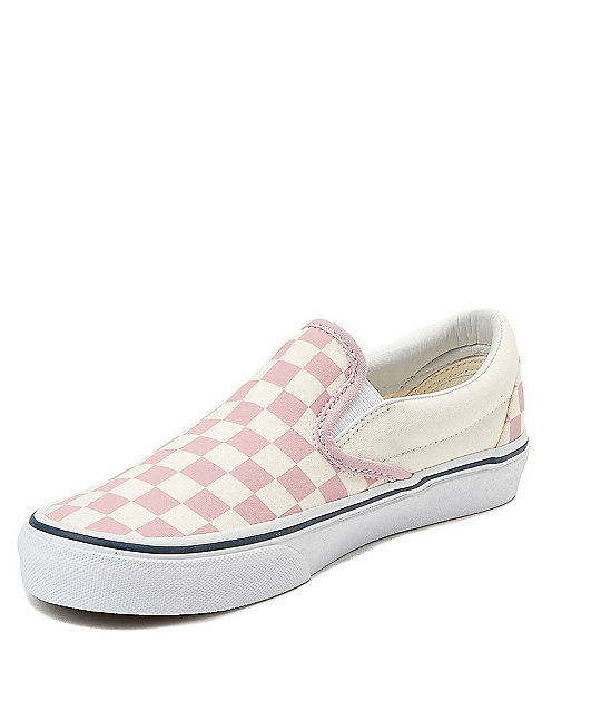 Vans Slip-On Zephyr Pink & White Checkered Skate Shoes Vans Slip-On Zephyr Pink & White Checkered Skate Shoes