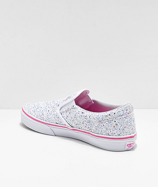 vans plateadas con brillo