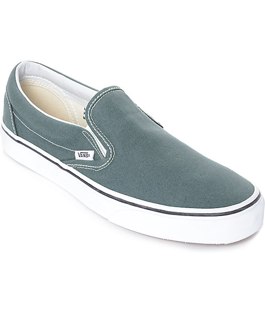 Vans Slip-On zapatos de skate en gris azul y blanco | Zumiez