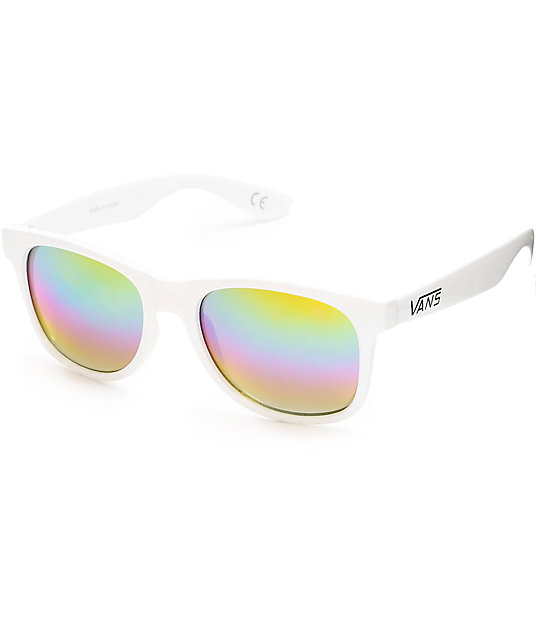 Vans Spicoli gafas de sol en blanco y espejo arcoíris | Zumiez