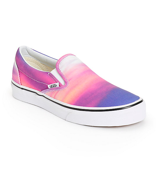 purple slip on vans