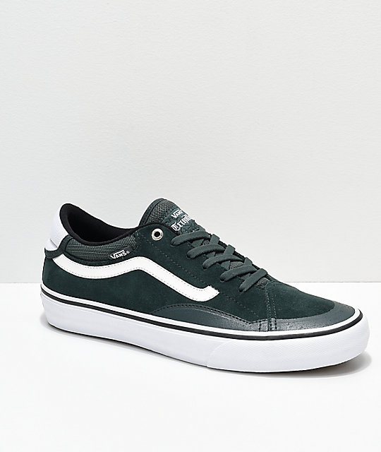 vans tnt adv prototype dark spruce green white skate shoes