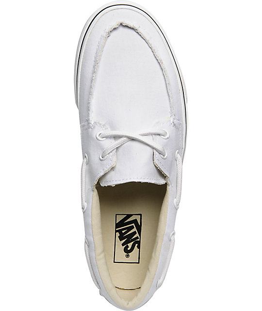 vans zapato del barco white