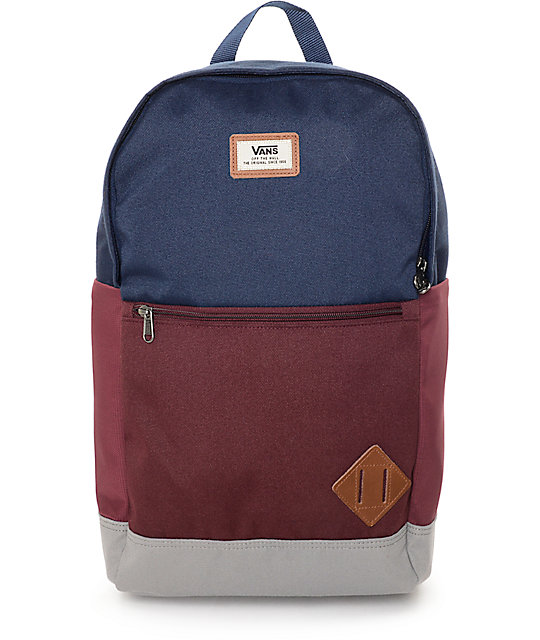 vans burgundy backpack