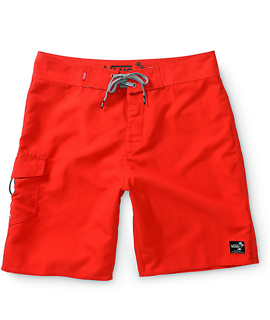 vans red shorts