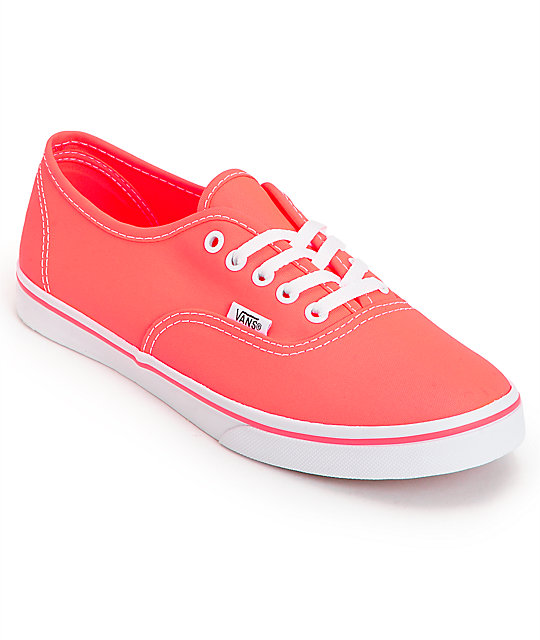 Vans Women's Authentic Lo Pro Neon Coral Shoe at Zumiez : PDP