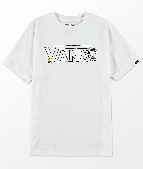 Vans X Peanuts Boys White T-Shirt | Zumiez