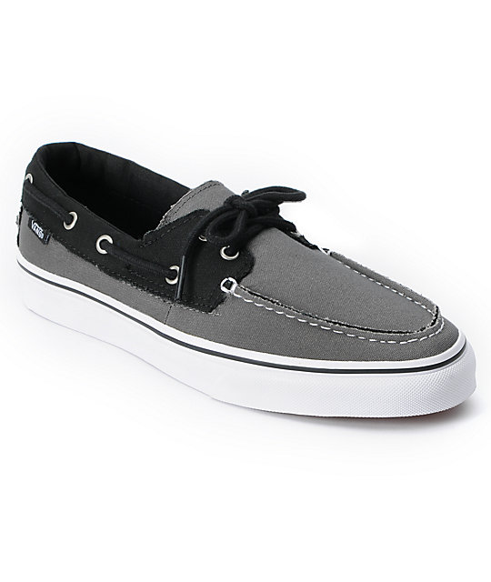 vans boat shoes black and white