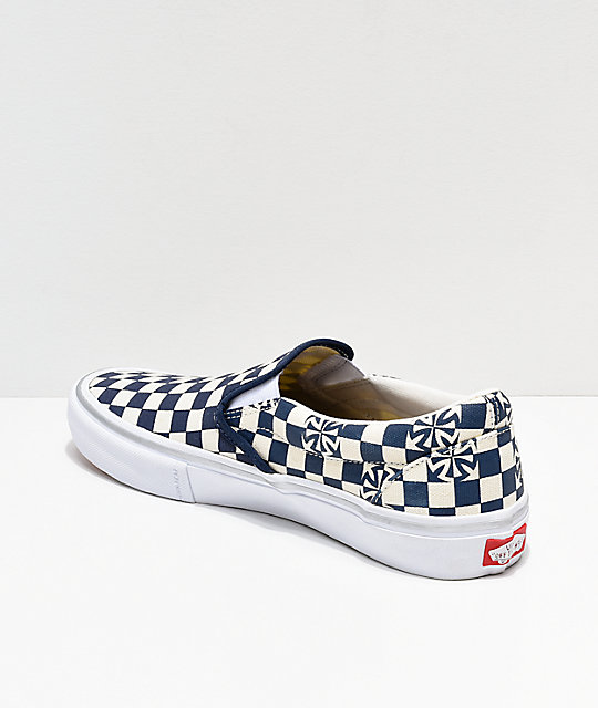 vans slip on cuadros azules