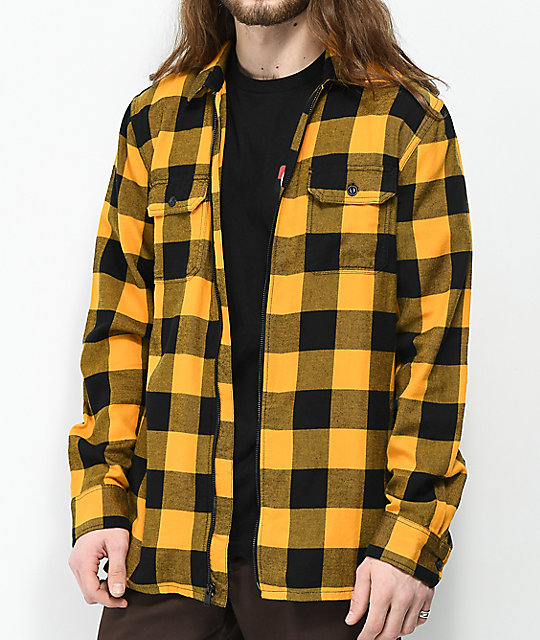 Yellow And Black Flannel Shirt
