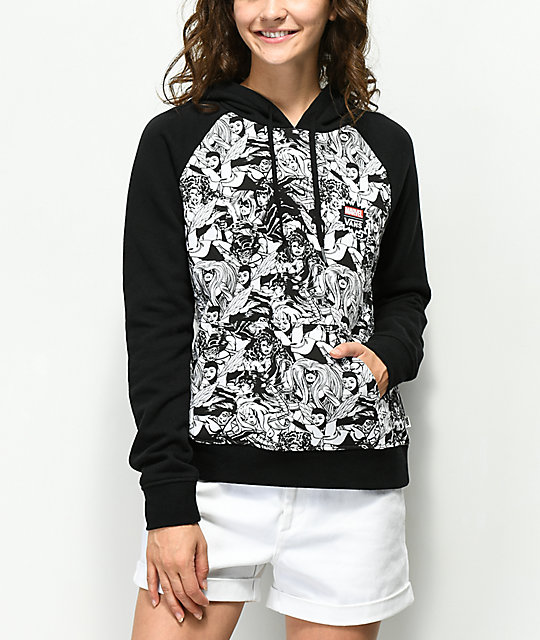 Vans x Marvel Women Black & White Hoodie Vans x Marvel Women Black & White Hoodie