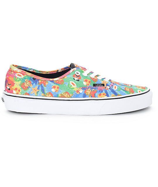 Vans x Nintendo Authentic Super Mario Brothers Tie Dye Skate Shoes | Zumiez