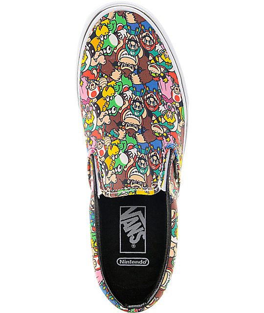 Vans x Nintendo Mario Bros Classic Slip On Shoes | Zumiez