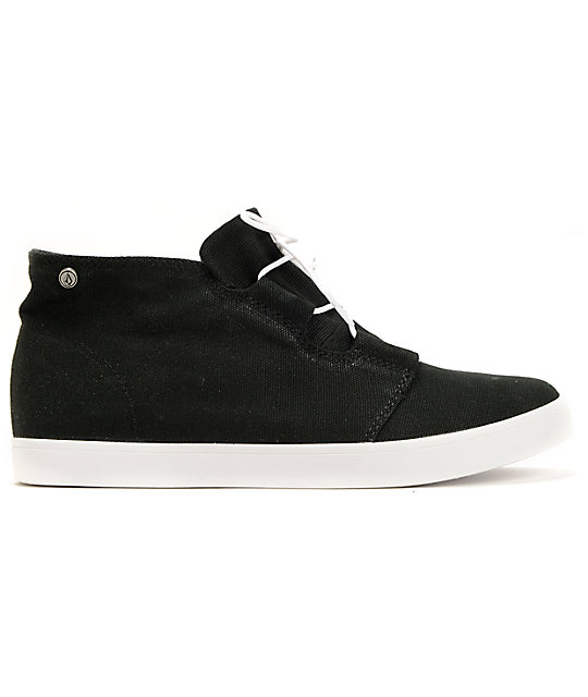 Volcom Art Show Black Canvas Mid Top Shoes | Zumiez