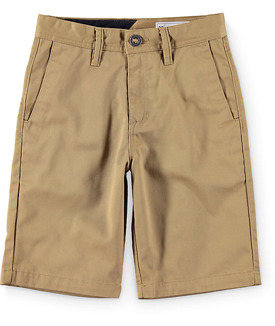 Volcom Boys Frickin Dark Khaki Chino Shorts