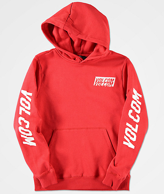 volcom red hoodie