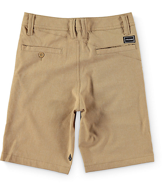 Volcom Boys Surf N Turf Static Khaki Hybrid Shorts | Zumiez