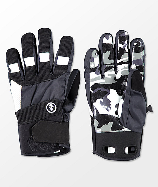 Volcom Crail Black White Snowboard Gloves