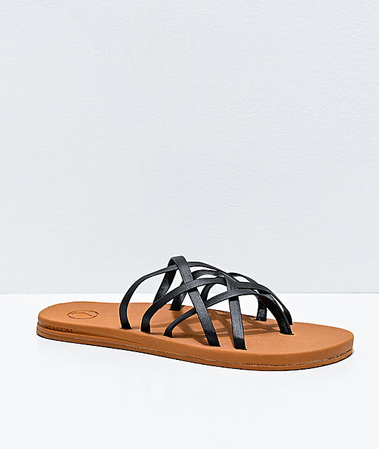 black and tan flip flops