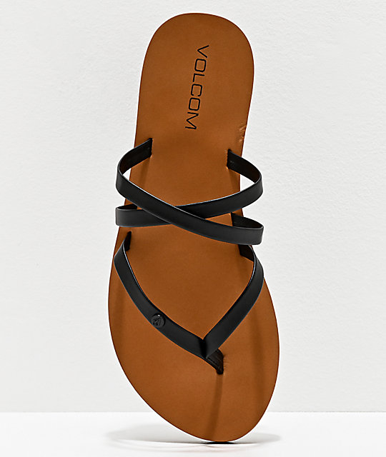 black and tan flip flops