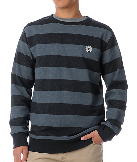 striped crew neck sweatshirt