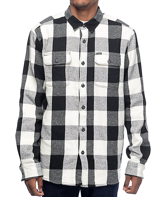 Volcom Ender Black & White Thermal Flannel Shirt