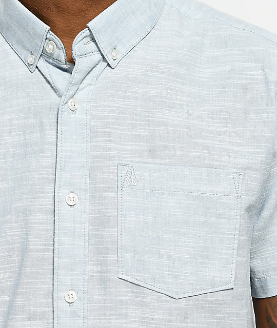 Volcom Everett Oxford Light Blue Short Sleeve Button Up Shirt | Zumiez