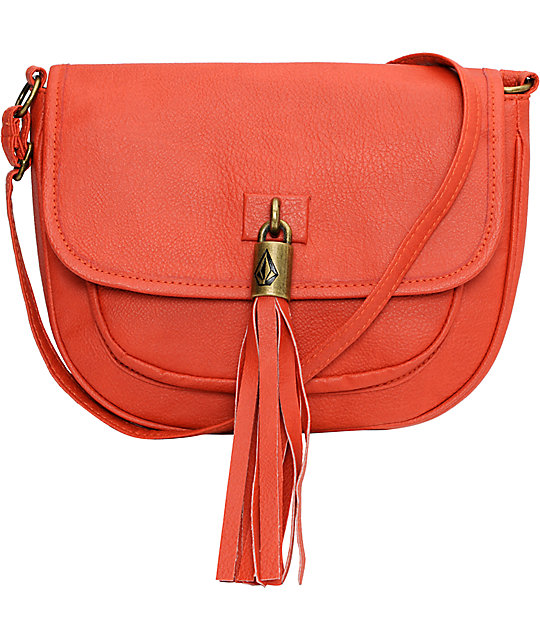 Volcom Girls Shake Your Tassel Coral Crossbody Purse | Zumiez