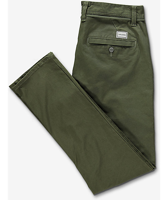 Volcom Gritter Military Green Chino Pants | Zumiez