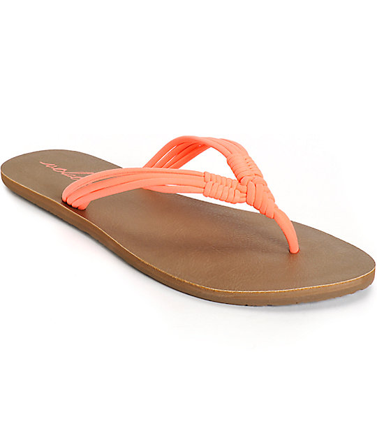 coral flip flops