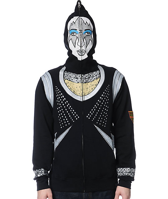 kiss zip up hoodie