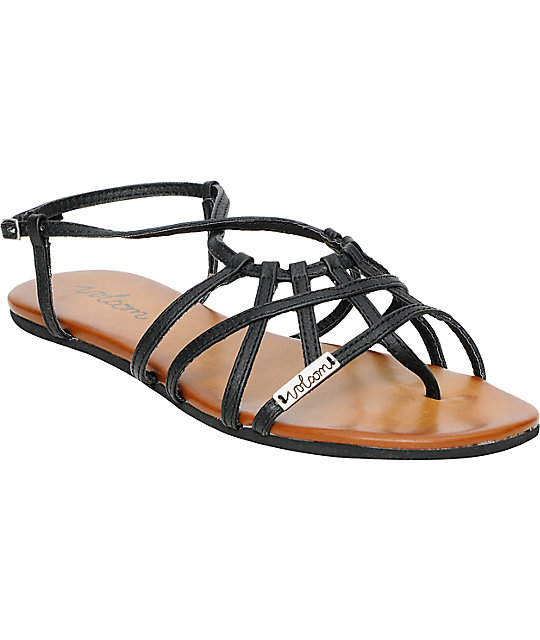 Volcom No Sweat Matte Black Creedler Sandals | Zumiez