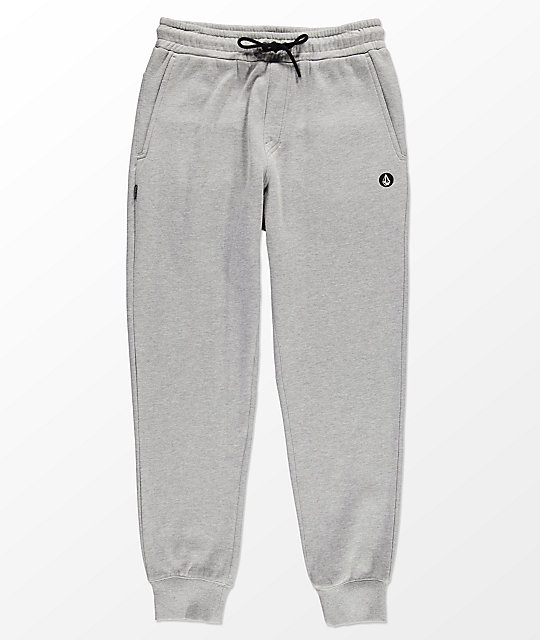 grey sweatpants with elastic ankles