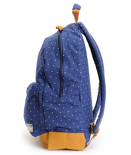 blue polka dot backpack