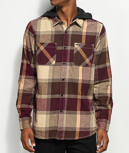 volcom hooded flannel jacket