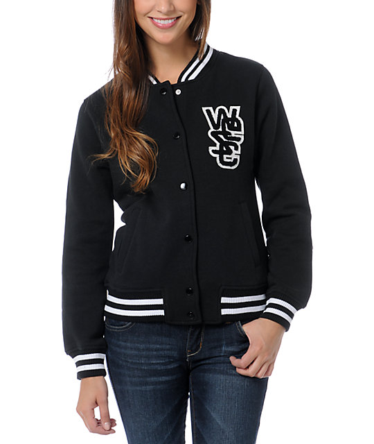 WeSC Lakai Black Fleece Varsity Jacket | Zumiez