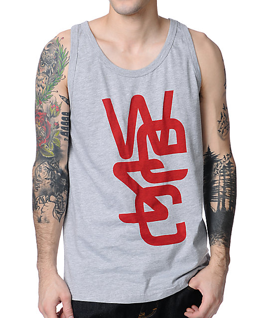 WeSC Overlay Heather Grey Tank Top Zumiez