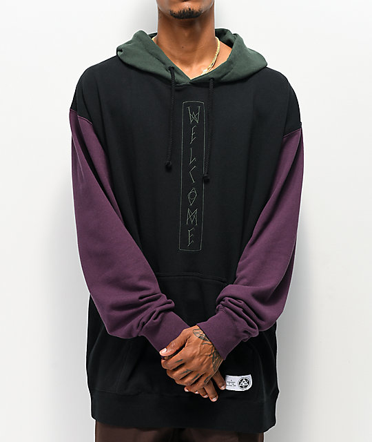 purple black hoodie